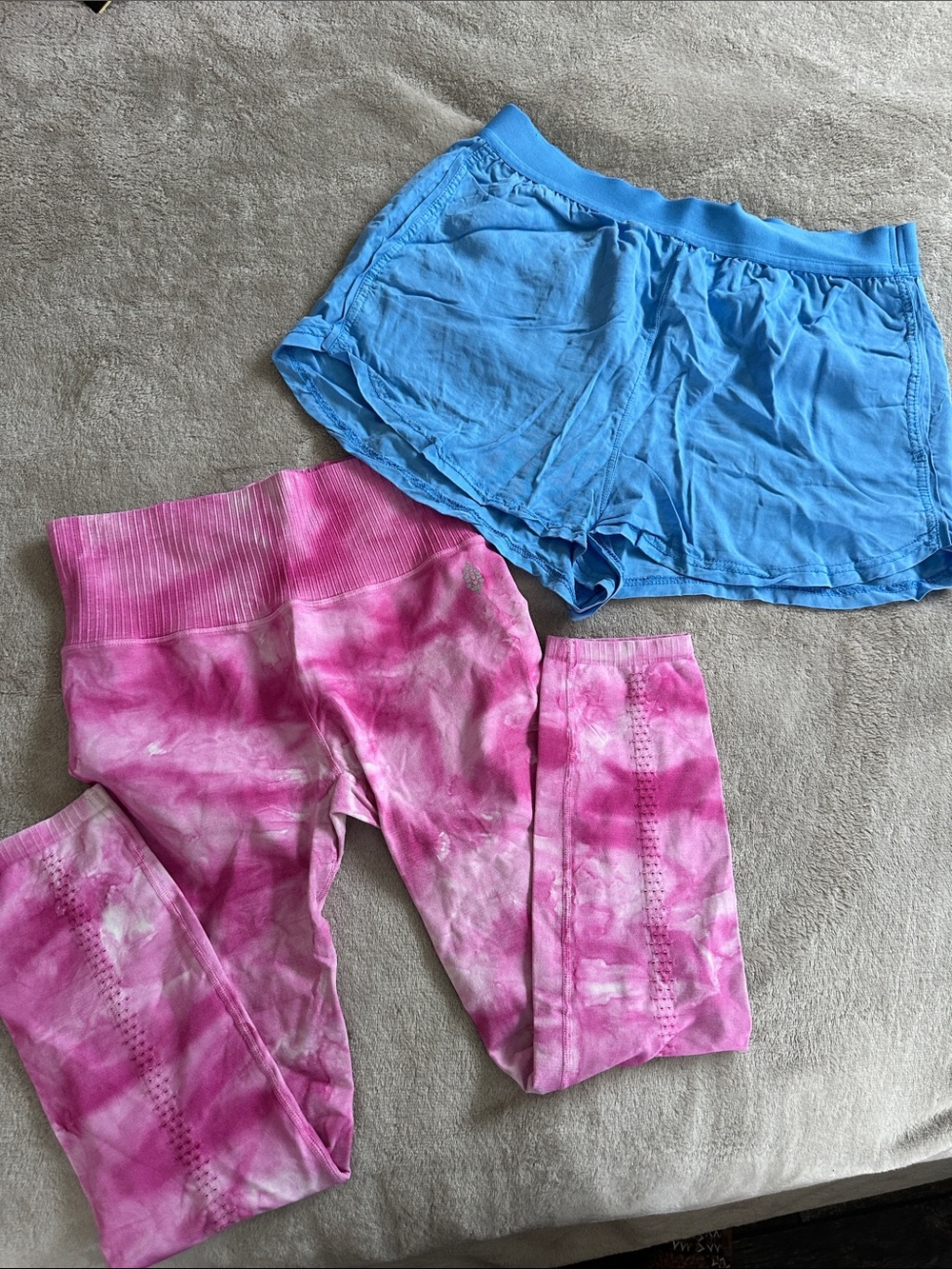 Womens Free People leggings and Blue Athletic Shorts both size medium